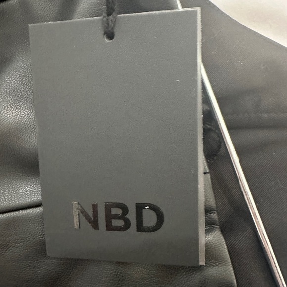 NBD Revolve Strapless Black Faux-Leather Mini Dress Chic Winter Holiday NWT S - Picture 10 of 11